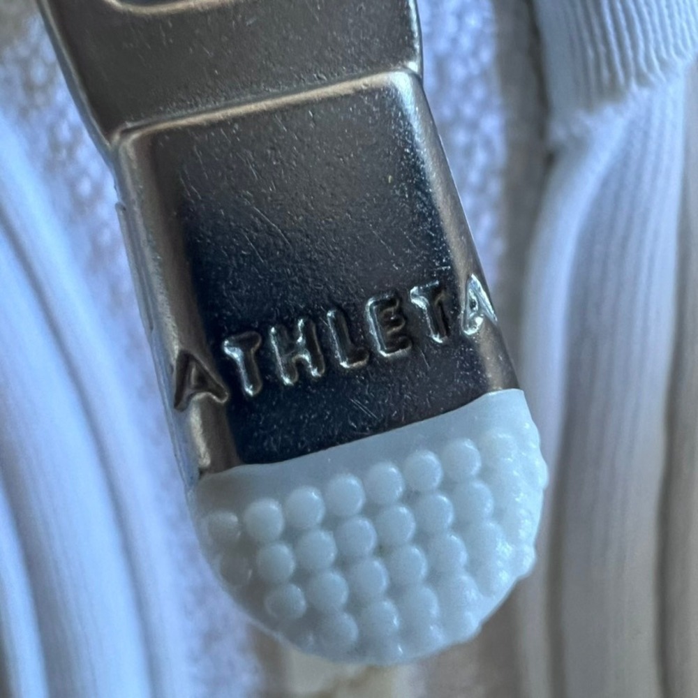 ATHLETA White Zip Front Sports Bra Racerback S/M Workout Fitness Women's - Picture 5 of 9